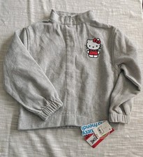 new Sanrio HELLO KITTY FRIENDS Heather Gray Bomber Jacket girl's S 6/7 wool