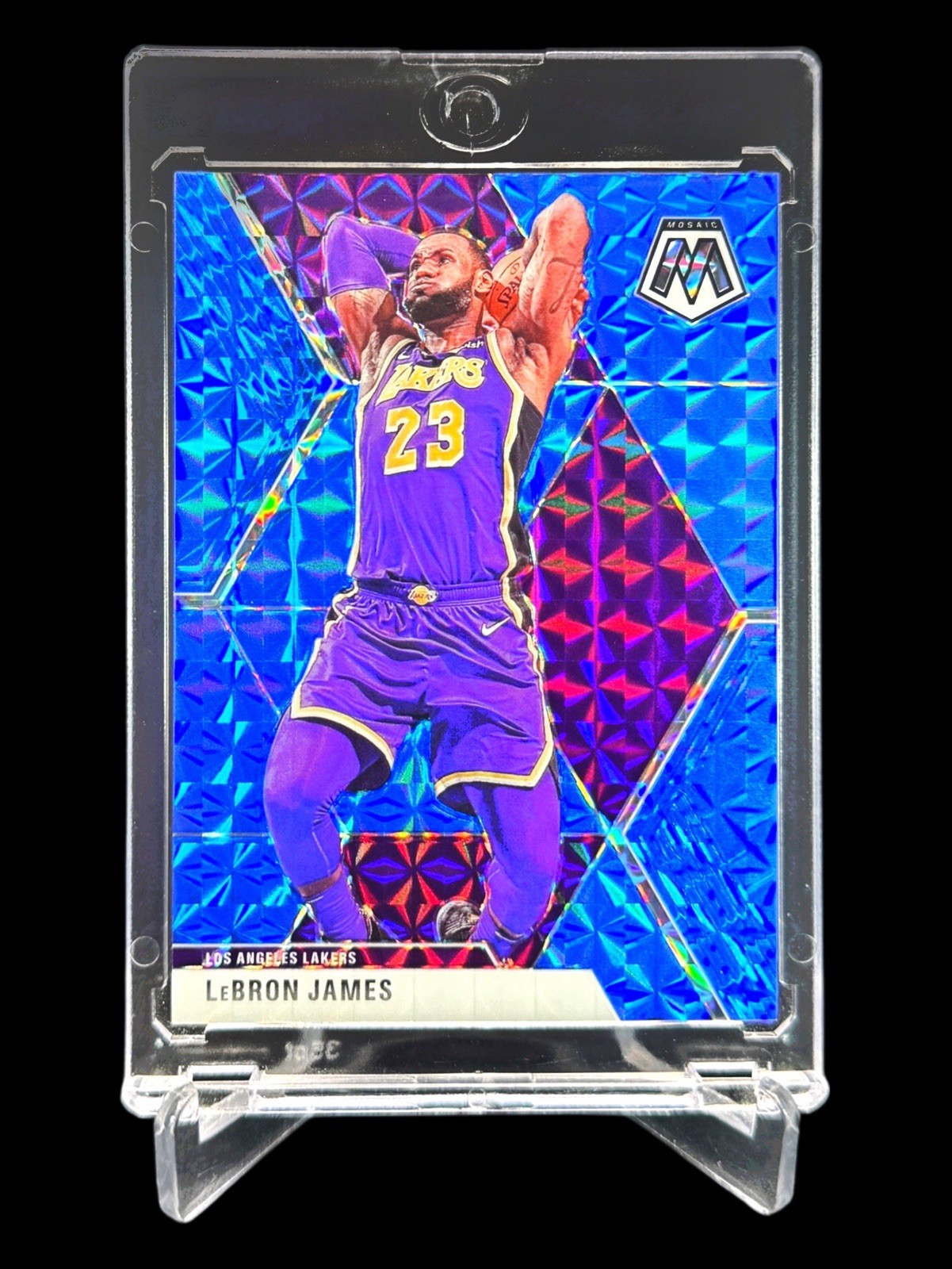2019 Mosaic LEBRON JAMES (91/99) BLUE REFRACTOR PRIZM #8 DUNKING🔥ULTRA RARE🔥