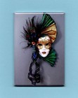 MASK  FRIDGE MAGNET  DRAMA CARNIVAL PARADE MARDI GRAS FESTIVAL COSTUME COLORFUL