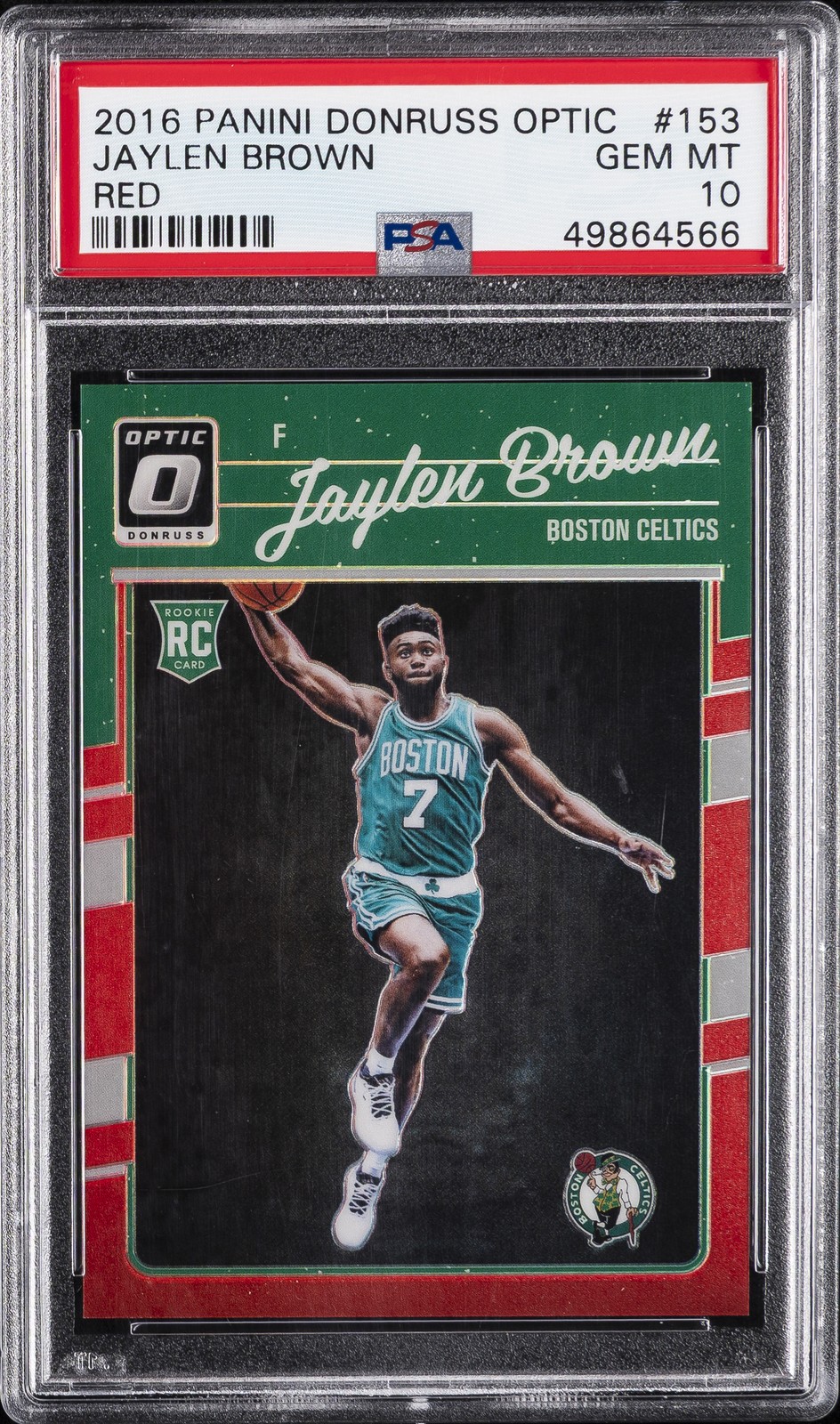 2016 PANINI DONRUSS OPTIC RED #153 JAYLEN BROWN #/99 PSA 10