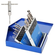 18 Piece Metric Drill and Tap Set, M2 HSS M2-M12 Taps  2.05-10.2mm Drill Bit...