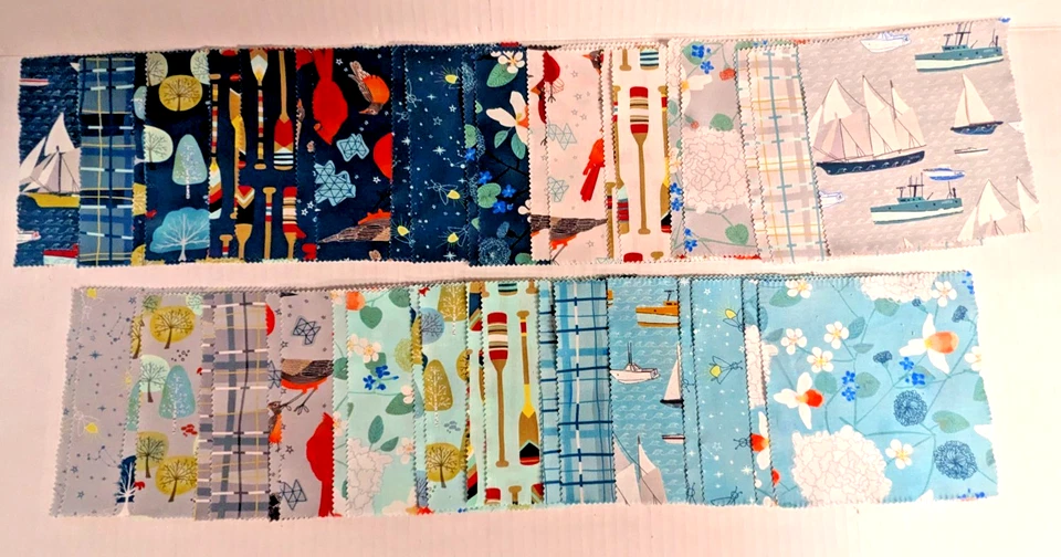 Moda Lakeside Story 42 5-in Charm Precut Fabric Quilt Squares Fishing Boat Theme - Image 4 of 4