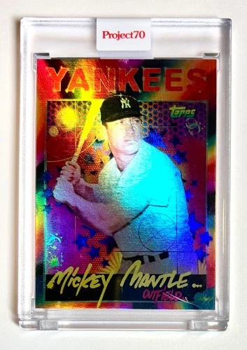 2021 Topps Project 70 ~ Mickey Mantle ~ Rainbow Foil  01/70 ~ by RISK