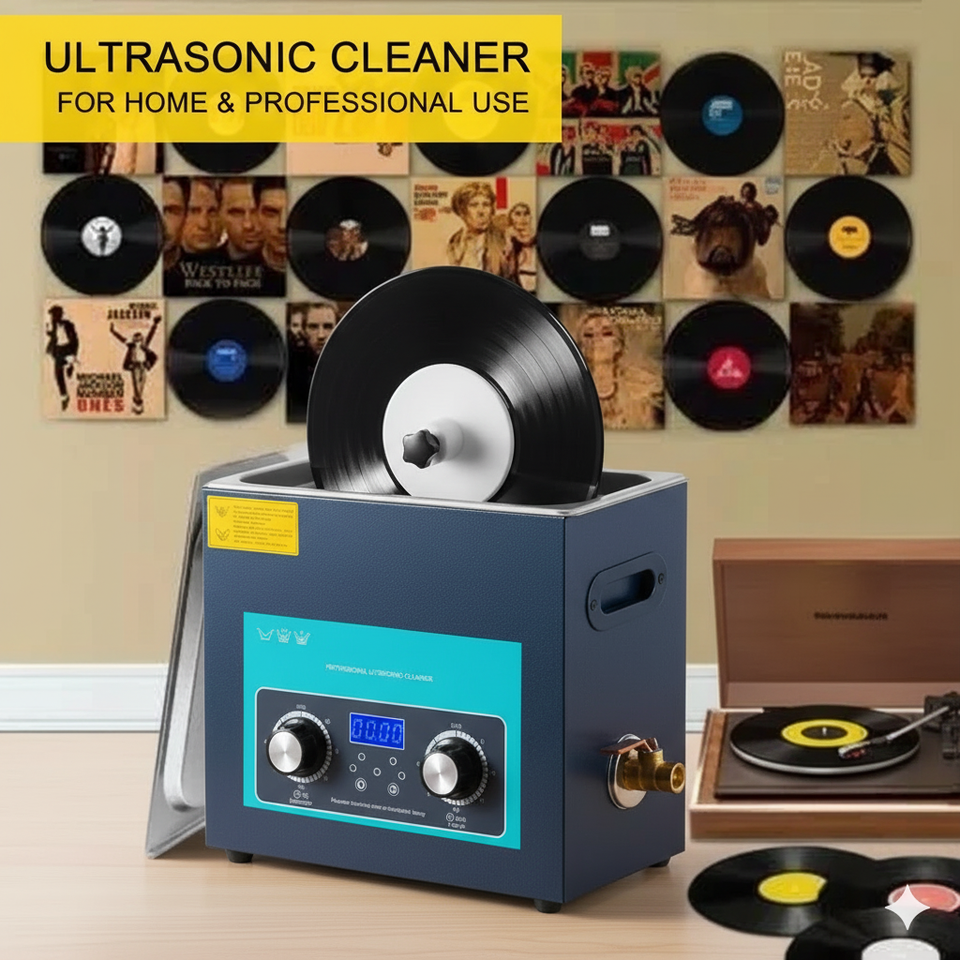 6L Ultrasonic Vinyl Record Cleaner Machine 40kHz Deep Cleaning LP ...