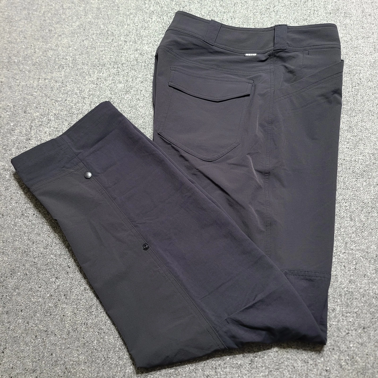 Rei Coop Pants Women 14 Large Black Screeline Hybrid Roll Up Hiking Trail Travel