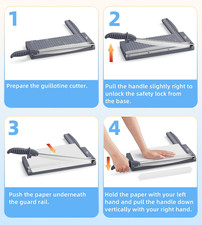 12" Guillotine Paper Cutter with Hidden Ruler Compact Heavy Duty 12-Sheet Photos