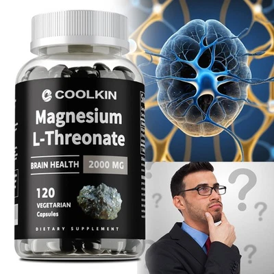COOLKIN Magnesium-L-Threonat 2000mg - Fördert Gehirngesundheit, Erinnerung & Fokus