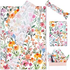 Whaline 100 Sheets Floral Tissue Paper Summer 13.7 x 19.6 Inch, Colorful