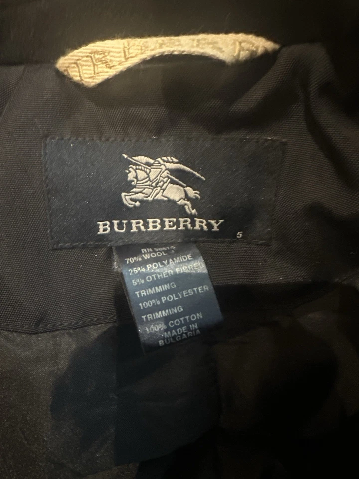 Burberry Niños Niños Lana Guisante Abrigo Chaqueta Azul Marino Bolsillos Auténtico 5 $975 Foto 4 de 4
