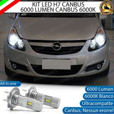 KIT FULL LED PER OPEL CORSA D LAMPADE LED H7 6000K BIANCO ANABBAGLIANTI