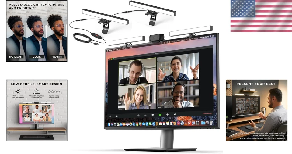 Professional Video Conference Lighting Kit - USB Webcam Light for Streaming - Image 2 of 4