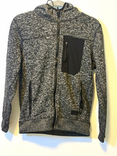 Abercrombie  Fitch Women  s Gray Black Heathered Full Zip Hoodie Pockets XS