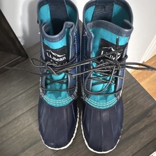 L.L.Bean Bean Boots Blue/Teal Waterproof Lace Up Duck Ankle Boots US 6 M