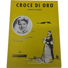 Croce Di Oro Cross of Gold Vintage Sheet Music 1955 Patti Page