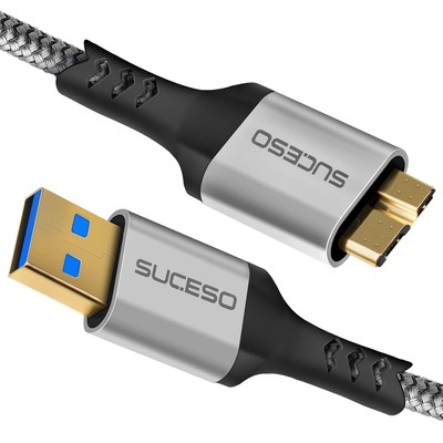 SUCESO Festplattenkabel USB 3.0 A auf Micro B 5Gbps kompatibel mit tragbaren... 