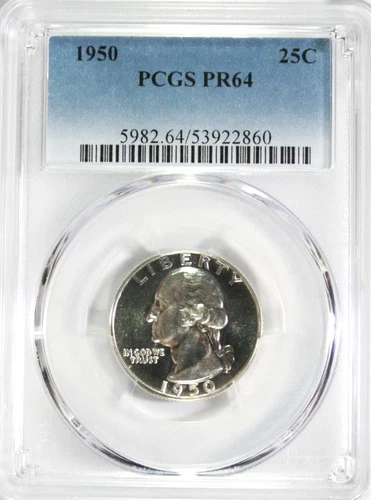 1950 Proof Washington Quarter PCGS PR 64 #GA6-60 "90% Silver"