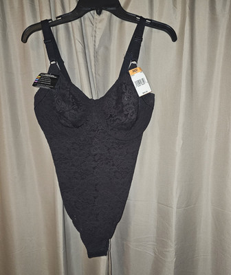 Bali Black Shaping Bodysuit 38DD Underwired Firm Control Adjustable Straps