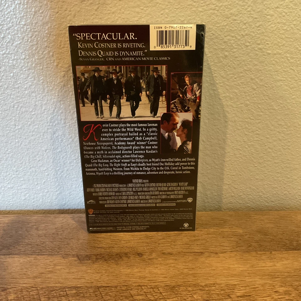 Wyatt Earp VHS Tape Sealed New NTSC WB 2 Tapes Kevin Costner Gene Hackman Dennis - Image 3 of 4