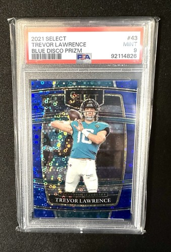 2021 Trevor Lawrence Blue Disco Prizm #/25 (RC) Panini Select Rookie PSA 9 JAX