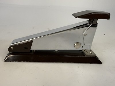 Vintage Isaberg Rapid 2 Classic Stapler Brown Chrome Made in Sweden Retro Office