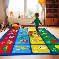 Children Kids Rugs Kids Alphabet Educational Learning Non Slip Rug Playroom Rug