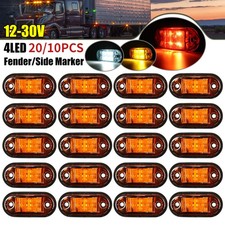 20/10PCS 4 LED 12V-24V Side Marker Lights Oval Front Rear Clearance Indicator La