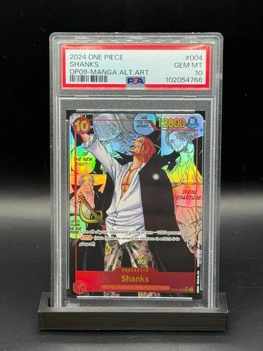 One Piece TCG: Shanks OP09-004 MANGA Alt Art Emperors in the New World PSA 10