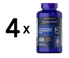 4 x Puritans Pride Glucosamine Chondroitin MSM - 480 coated (104,16 EUR/kg)
