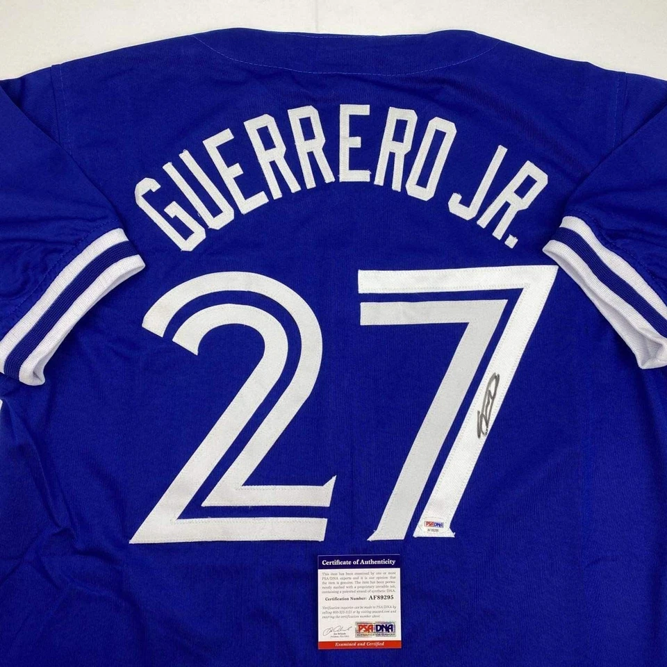 Autographed/Signed VLADIMIR VLAD GUERRERO JR Toronto Blue Jersey PSA/DNA COA - Image 2 of 4