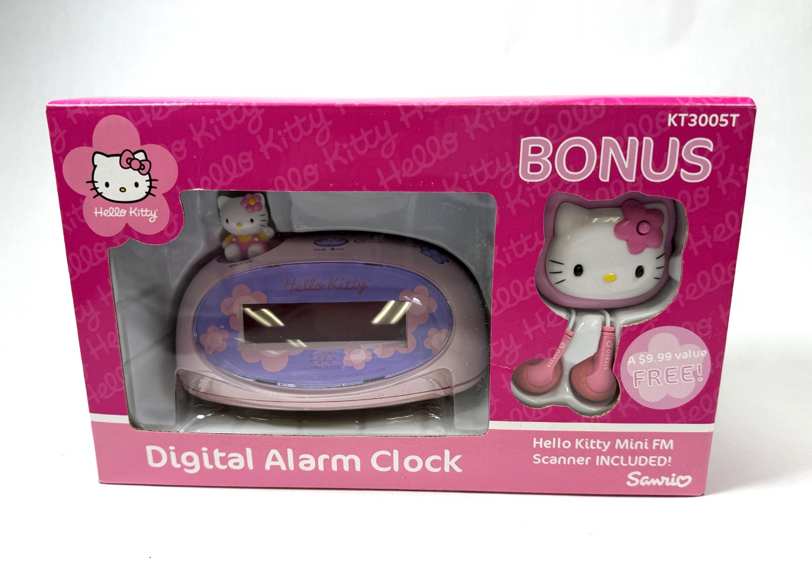 Hello Kitty Vintage Digital Alarm Clock New NIB Sealed Sanrio KT3005T