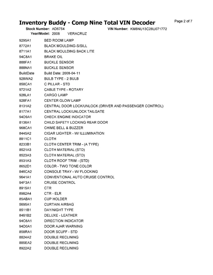 Used Hood fits: 2008 Hyundai Veracruz  Grade C Foto 3 de 4