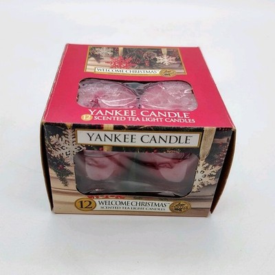 Vtg Yankee Candle Scented Tea Lights 12 Count ''Welcome Christmas'' Holidays