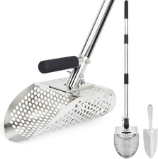 Sand Scoop for Metal Detecting, Stainless Steel Metal Detector Scoop with Long S