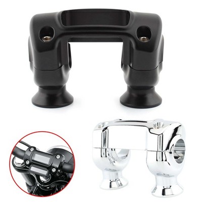 CNC Height Riser Lenkerclip Adapter für Harley Softail Dyna Fat Bob schwarz
