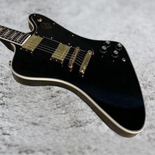 Firebird Electric Guitar Mahogany Body Black Color ABR-1 Bridge Golden Hardware