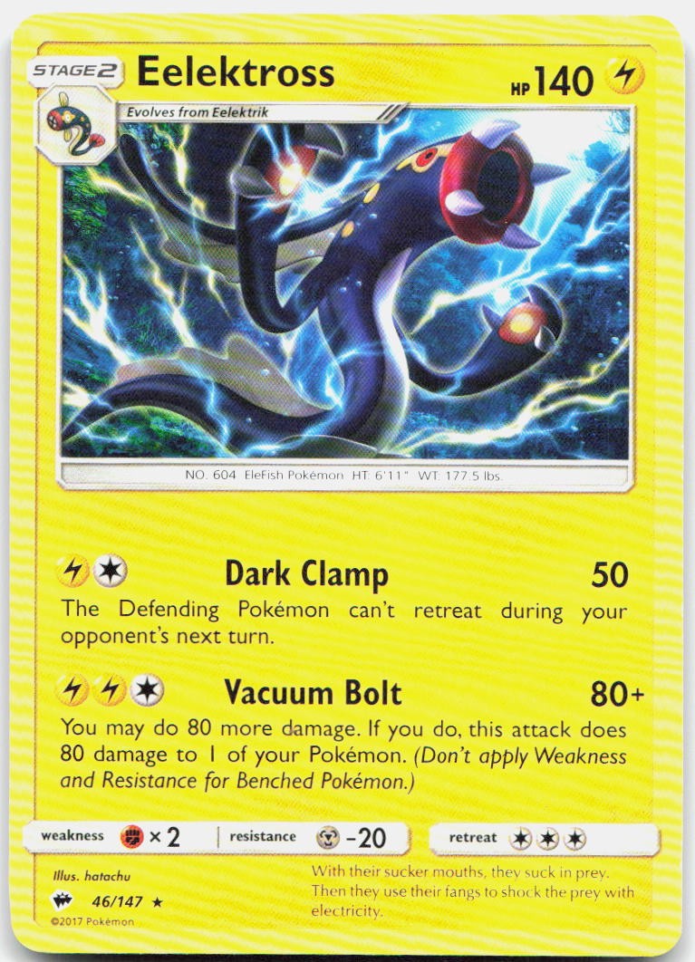 Eelektross 46/147 Rare Burning Shadows Pokemon NM/LP