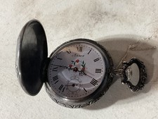 Vintage 1950's Arnex 17 Jewel Incabloc Swiss Pocket Watch Deer Hunter