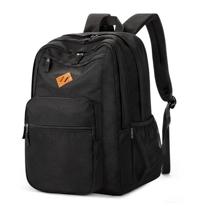 26L Water Resistant Black Backpack College Travel Bag Waterproof Bookbag