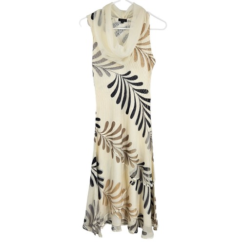 Komarov Print Charmeuse Chiffon Midi Dress Size Large | eBay