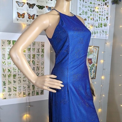 1990s Vintage Zum Zum Prom Dress Purple Mesh Glitter Mermaid y2k Jrs Size 5 - Picture 8 of 10