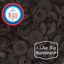 1000 Sets KAM Snaps: DARK BROWN-Size 16/T3-Plastic Snap Buttons Ribbon Crafts