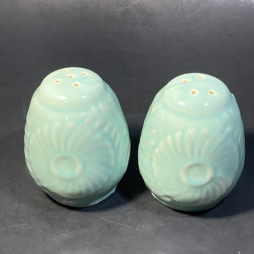 Vintage Shawnee MCM Aqua Turquoise Salt Pepper Shakers 3"