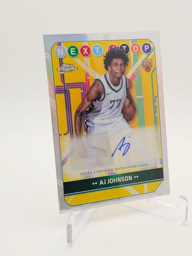 2024-25 AJ Johnson RC Topps Chrome Next Stop Auto #NSS-AJ Milwaukee Bucks - Picture 2 of 4