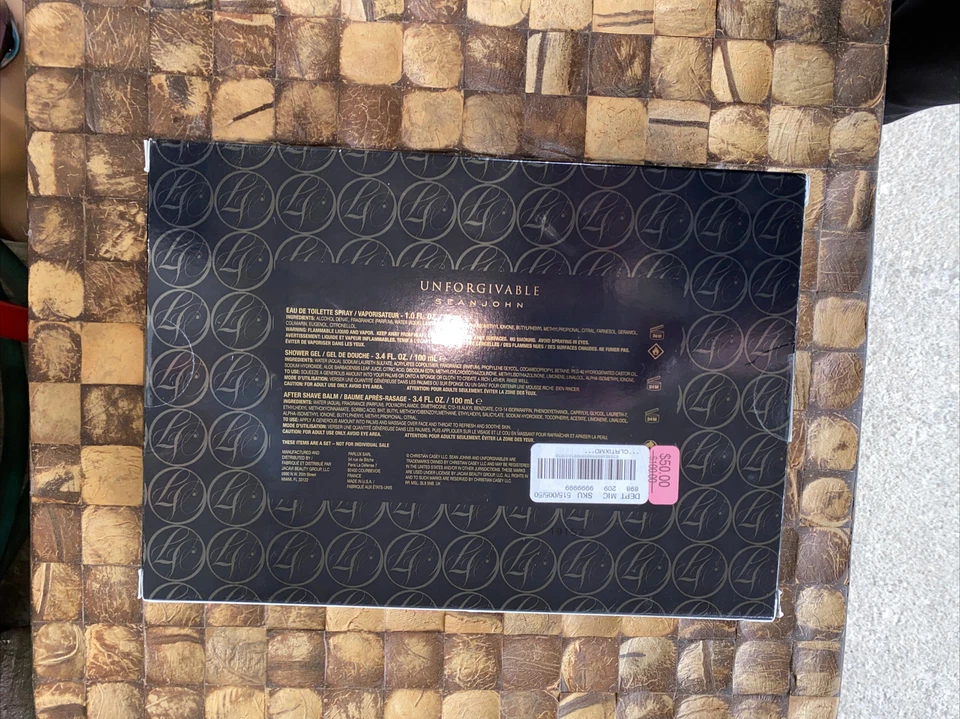 UNFORGIVABLE by Sean John 3 PIECE GIFT SET 1.0 OZ EAU DE TOILETTE SPRAY Box Men - Image 4 of 4