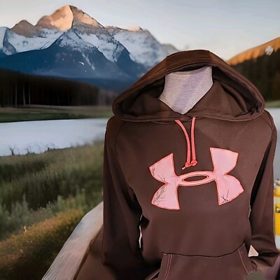 Under Armour Hoodie Womens Medium Brown Semi-Fitted Long
