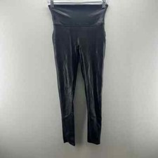 Spanx Women's Small/Medium Faux Black Leather Leggings Pants Stretch Causal