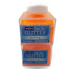 Sulyn Extra Fine Glitter Neon Orange 2.5 oz Container Lot of 2 Free Shipping