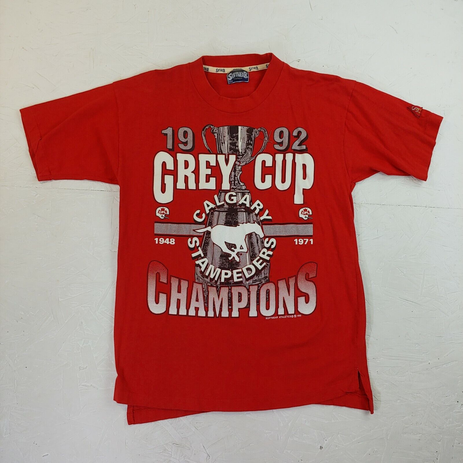 Vintage Calgary Stampeders t-shirt 1992 gray cup … - image 2
