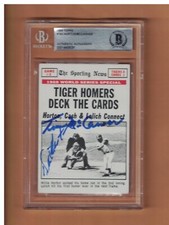 Tim McCarver Willie Horton AUTOGRAPHED 1969 TOPPS BASEBALL CARD SIGNED BECKETT