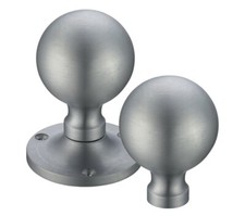 Door Knobs, 45mm, Contemporary Ball, Satin Nickel,Fulton and Bray, Mortice 